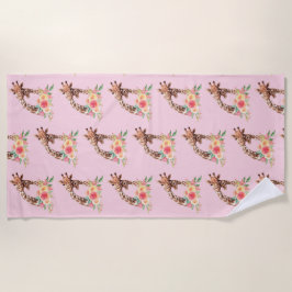 Toalla De Playa Patrón de acuarela cursi para mamá y bebé