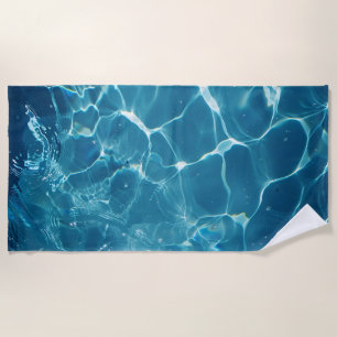 Toalla De Playa Patrón de agua de la piscina azul Aqua