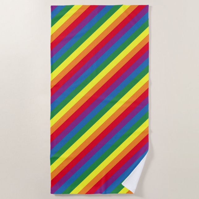 Toalla De Playa Patrón de arco iris diagonal (Anverso)