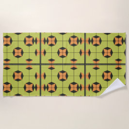 Toalla De Playa Patrón de Baldosa Geométrica con Colores Brillante