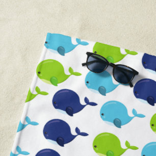 Toalla De Playa Patrón De Ballenas, Ballenas Cuestas, Animales Mar