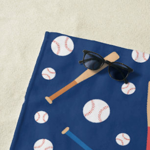 Toalla De Playa Patrón de Béisbol y Deportes Bat