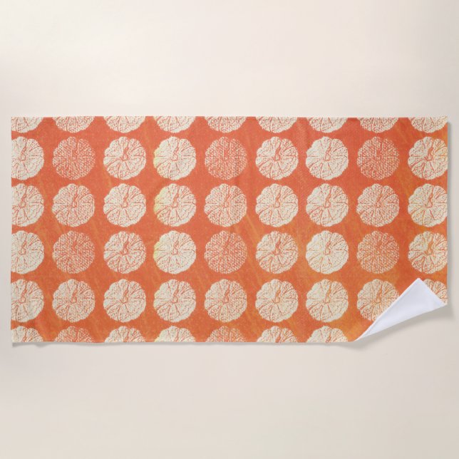 Toalla De Playa Patrón de calabaza de otoño (Anverso)