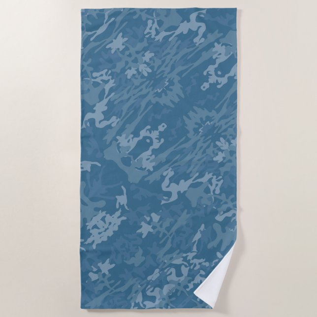 Toalla De Playa Patrón de camuflaje azul (Anverso)