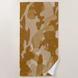 Toalla De Playa Patrón de camuflaje de tono terroso del desierto m