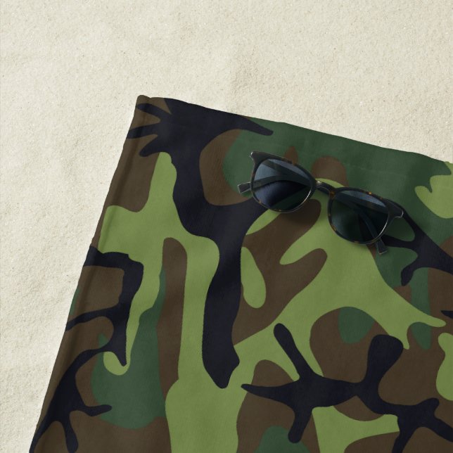 Toalla De Playa Patrón de camuflaje verde, patrón militar, ejércit (In situ)