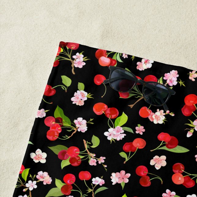 Toalla De Playa Patrón de cerezas 2 (In situ)