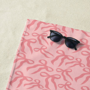 Toalla De Playa Patrón de cinta sin fisuras en rosa Charm y Tea Ro