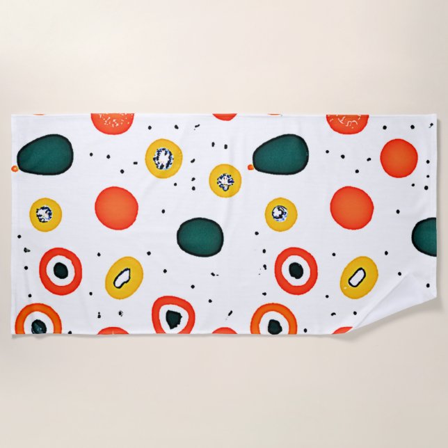 Toalla De Playa Patrón de círculo de puntos de reproducción (Anverso)