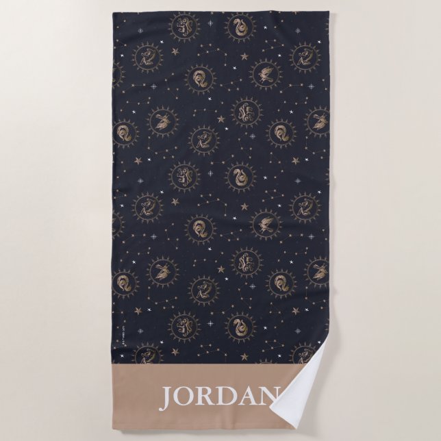 Toalla De Playa Patrón de constelación de Hogwarts House Escudos (Anverso)