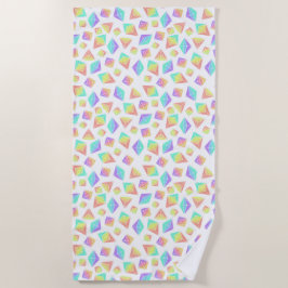 Toalla De Playa Patrón de cristales del arcoiris pastel