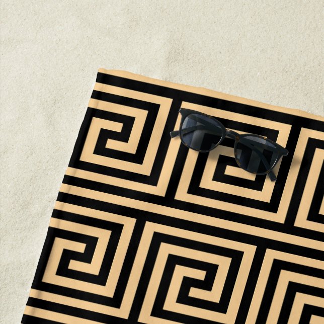 Toalla De Playa Patrón de cuadrado de la clave del meandro griego  (In situ)