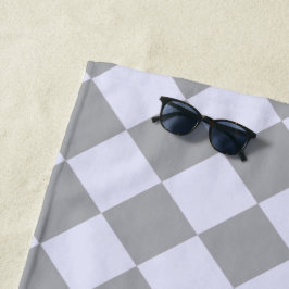 Toalla De Playa Patrón de diamantes en gris y lavanda