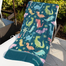 Patrón de dinosaurios Azul Monogramado niño niño