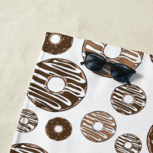 Toalla De Playa Patrón de donut, donuts de chocolate, donuts de ca