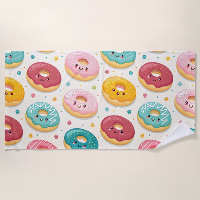 Toalla De Playa Patrón de Donuts (Anverso)