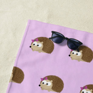 Toalla De Playa Patrón de edgehog Chica de Personalizado Cuto
