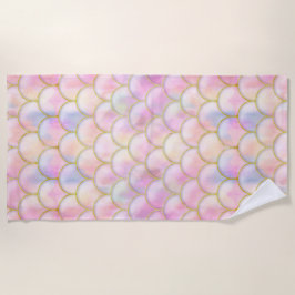 Toalla De Playa Patrón de escalas de sirenas irlandesas Pastel