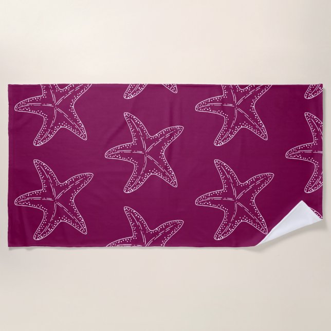 Toalla De Playa Patrón de estrella de mar (Anverso)