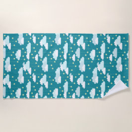 Toalla De Playa Patrón de Estrellas y Nubes de Caída