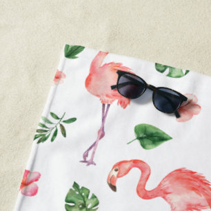 Toalla De Playa Patrón de flamenco rosado tropical