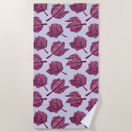 Toalla De Playa Patrón de flor Pink Physalis Pastel Botánico