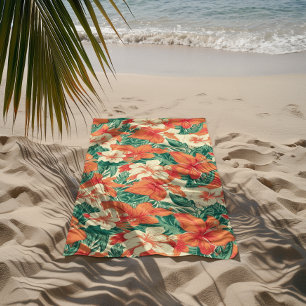 Toalla De Playa Patrón de flores tropicales vírgenes de Hawái