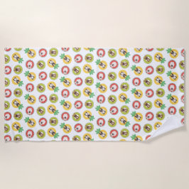 Toalla De Playa Patrón de flotación de Bulldoges franceses en pisc