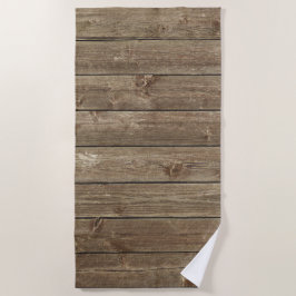 Toalla De Playa Patrón de grano de madera marrón Zen