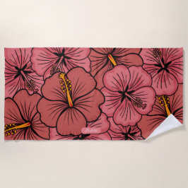 Toalla De Playa Patrón de hibiscus cutáneo