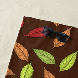 Toalla De Playa Patrón De Hojas, Hojas Coloridas, Hojas De Otoño