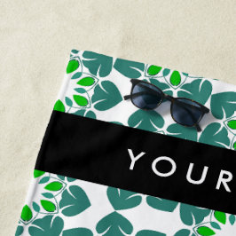 Toalla De Playa Patrón de hojas, hojas verdes, nombre