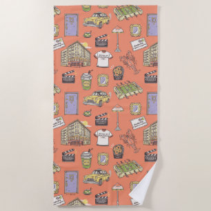 Toalla De Playa Patrón de iconos coloridos de FRIENDS™