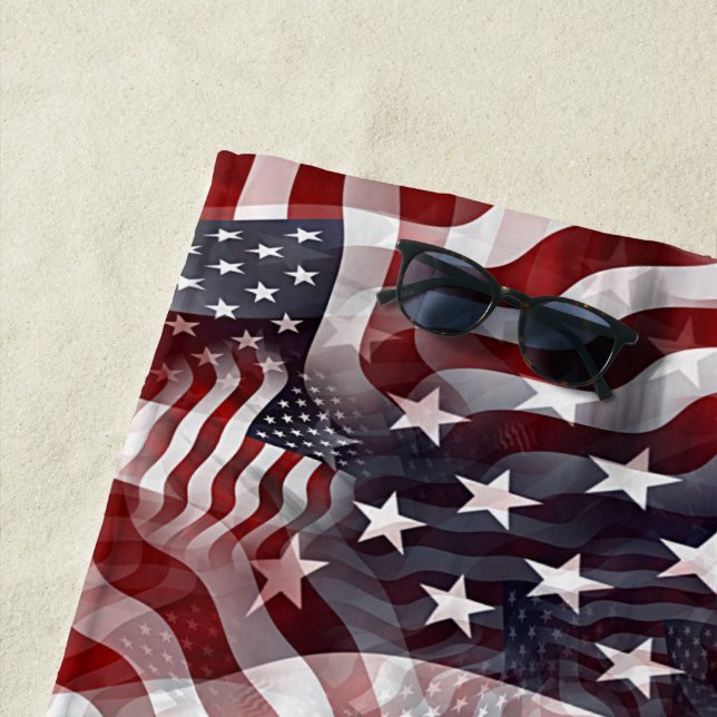 Toalla De Playa Patrón de la bandera de las estrellas de las franj (In situ)