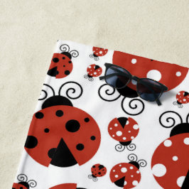 Toalla De Playa Patrón De Ladybugs, Cute Ladybugs, Red Ladybugs
