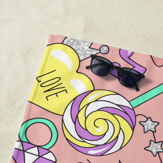 Toalla De Playa patrón de llama (In situ)