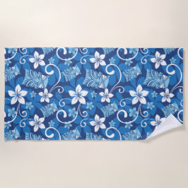 TOALLA DE PLAYA PATRÓN DE LUAU TIKI (AZUL BRILLANTE)