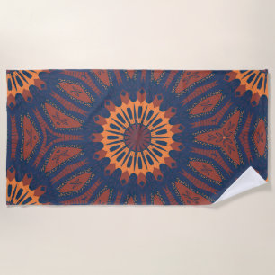 Toalla De Playa Patrón de Mandala Boho Bloom