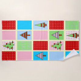 Toalla De Playa Patrón de Navidades coloridos