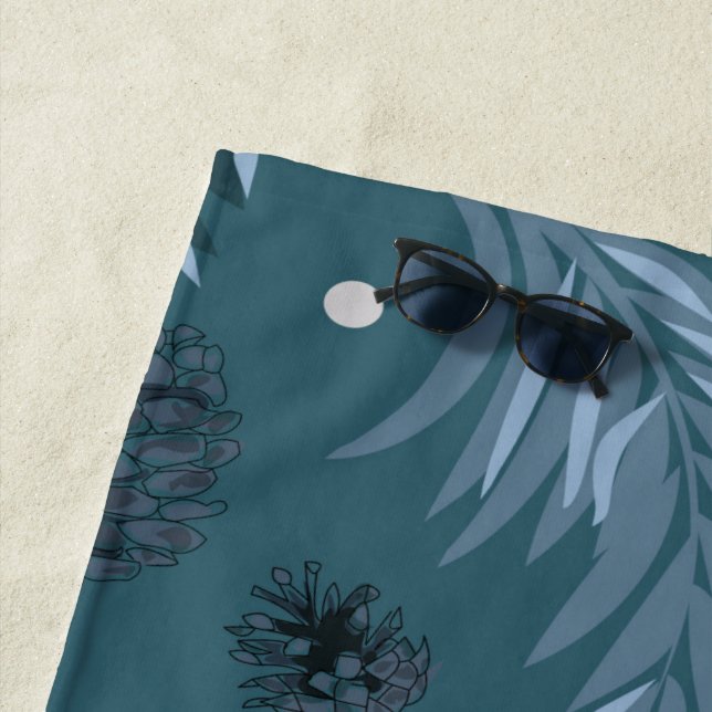 Toalla De Playa Patrón de navidades, Nieve de pino 12 (In situ)