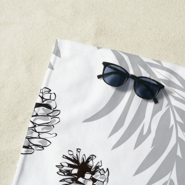 Toalla De Playa Patrón de navidades, Nieve de pino 7 (In situ)