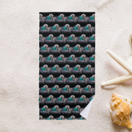 Toalla De Playa Patrón de nutrias marinas de juego suave