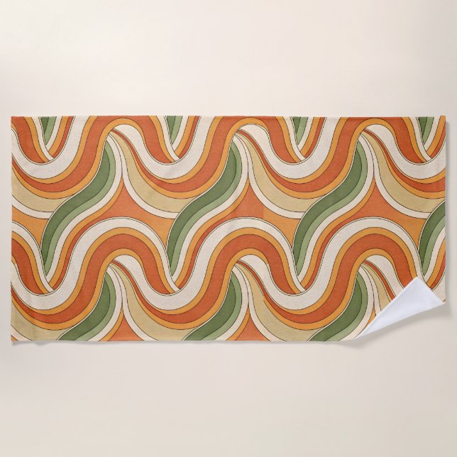 Toalla De Playa Patrón de ondas mágicas (Anverso)