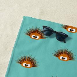 Toalla De Playa Patrón de orchín marino Naranja Personalizado