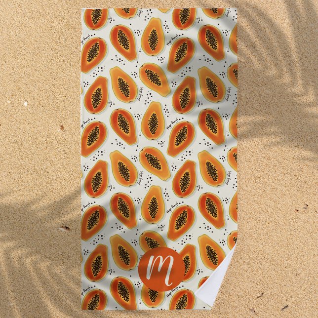 Toalla De Playa Patrón de papa hiya (Hiya Papaya Beach Towel)