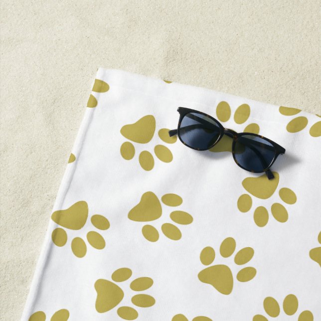 Toalla De Playa Patrón De Paws, Paws De Perro, Papas De Oro (In situ)