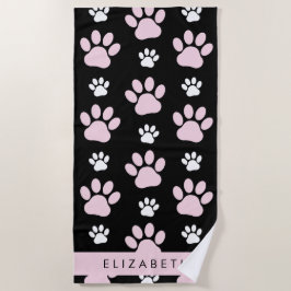 Toalla De Playa Patrón De Paws, Paws Rosados, Papas De Perro, Tu N