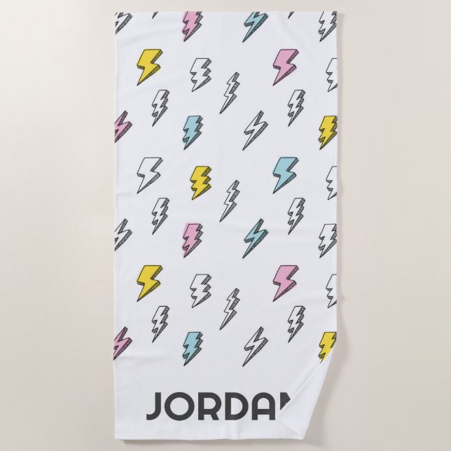 Toalla De Playa Patrón de pernos de luz de garganta (Anverso)