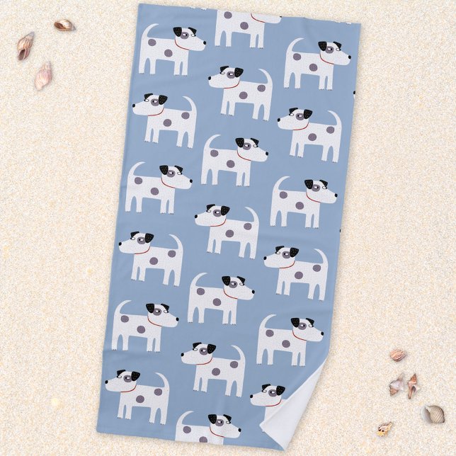Toalla De Playa Patrón de perro de Jack Russell Parson Terrier (Parson Jack Russell Terrier dog fun animal art beach towel)