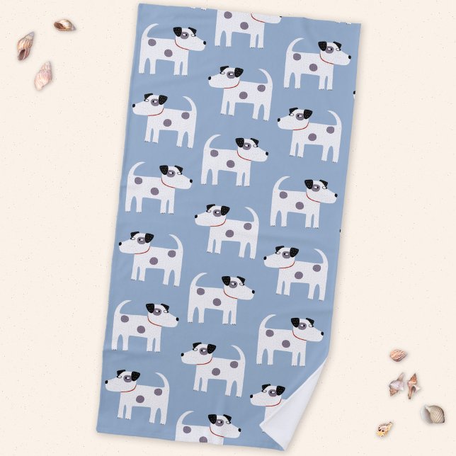 Toalla De Playa Patrón de perro Terrier Jack Russell Parson (Parson Jack Russell Terrier dog fun animal art beach towel)